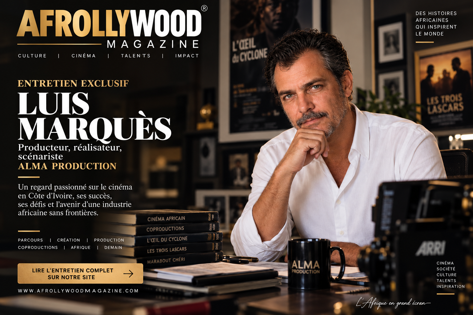 Luis Marquès, producteur, réalisateur et scénariste d’Alma Production, assis dans son bureau